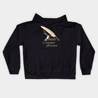 Creative Writer Feather Pen Author Poet Kids Hoodie